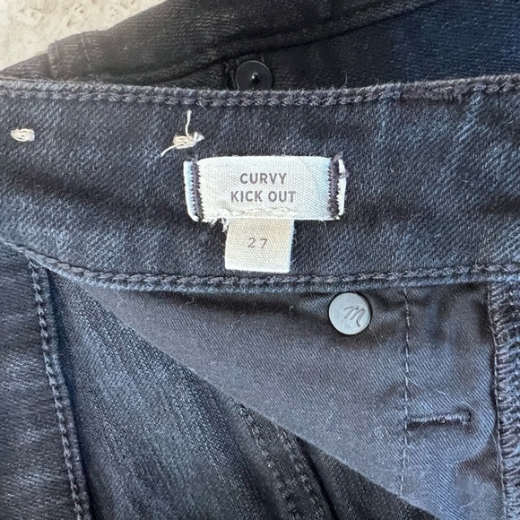 Madewell Curvy Kick Out Crop Jean in Black Rinse Wash, size 27 - Picture 7 of 11
